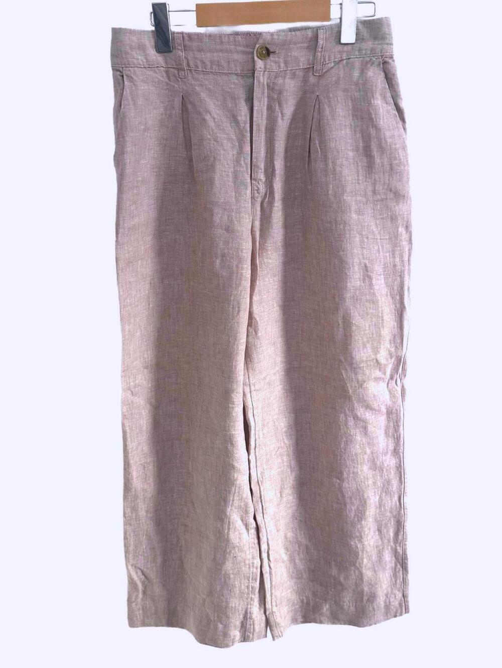 Joie Women's Light Pink 100% Linen Wide Leg Pants - Medium